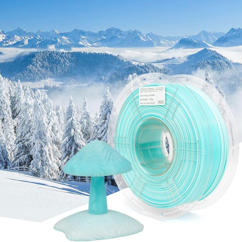 3D Printer Filament Blue White Translucent - Picture 3 of 3